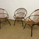 Fauteuils en rotin pieds métal