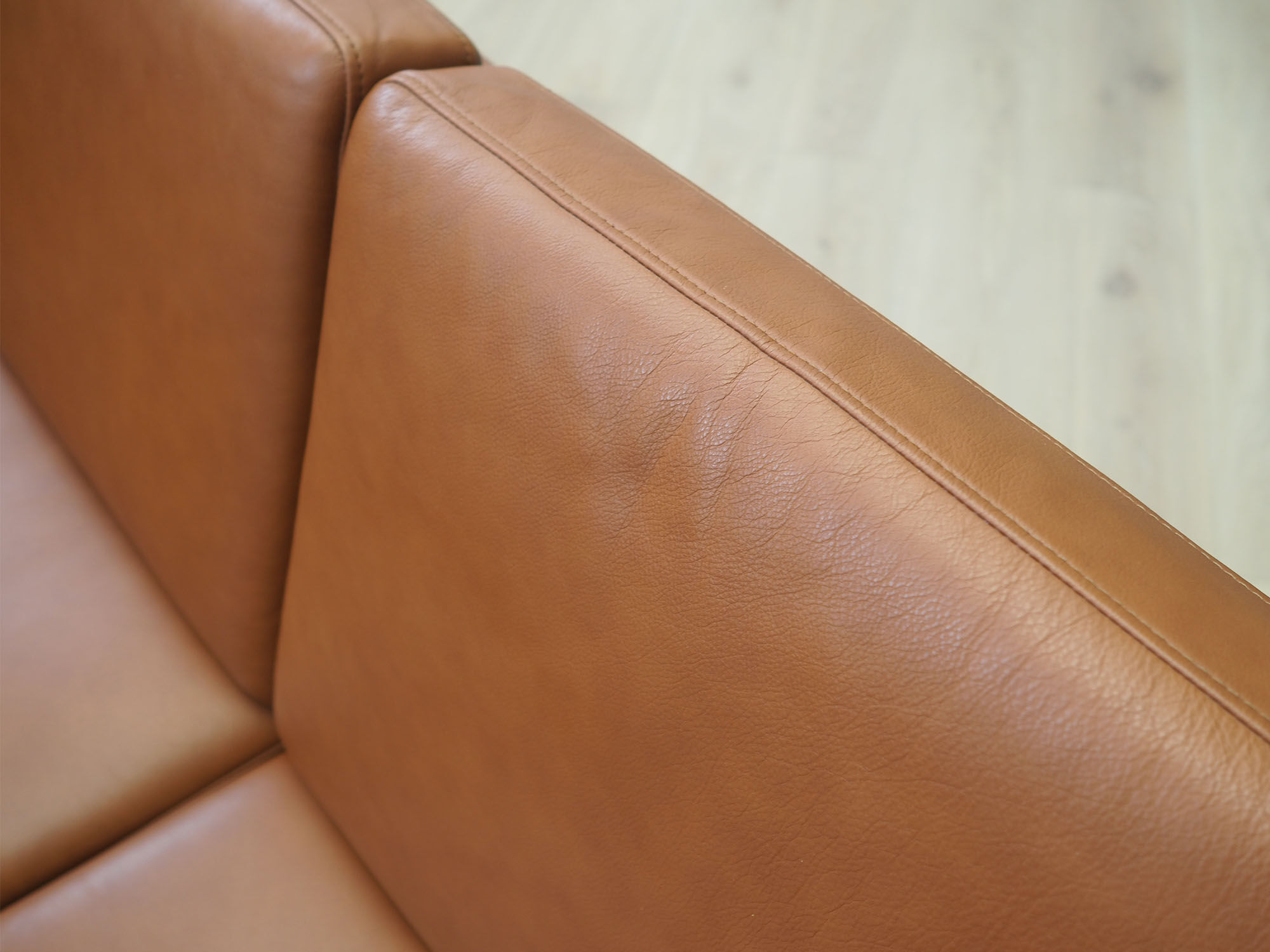 Leather sofa, Danish design, 90s, production: Hurup