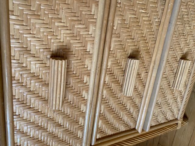 Vintage rattan dresser