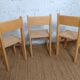 3 brutalist children's chairs from the 1980s in ash.