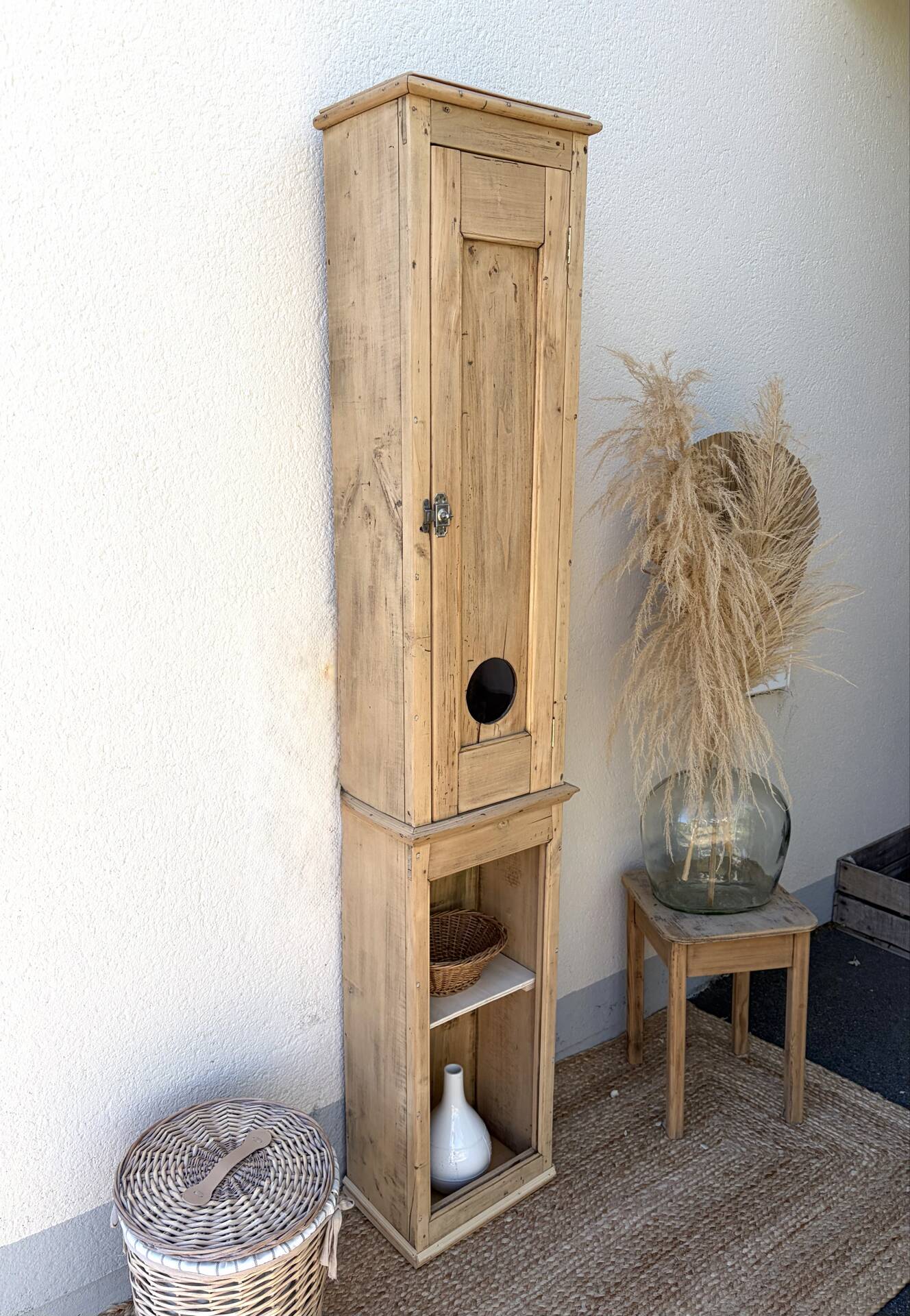 Small wardrobe in raw wood