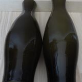 Pair of vases made of new taupe glass