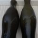 Paire de vases en verre taupe