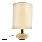 Travertine & brass table lamp base, Italy 1970s