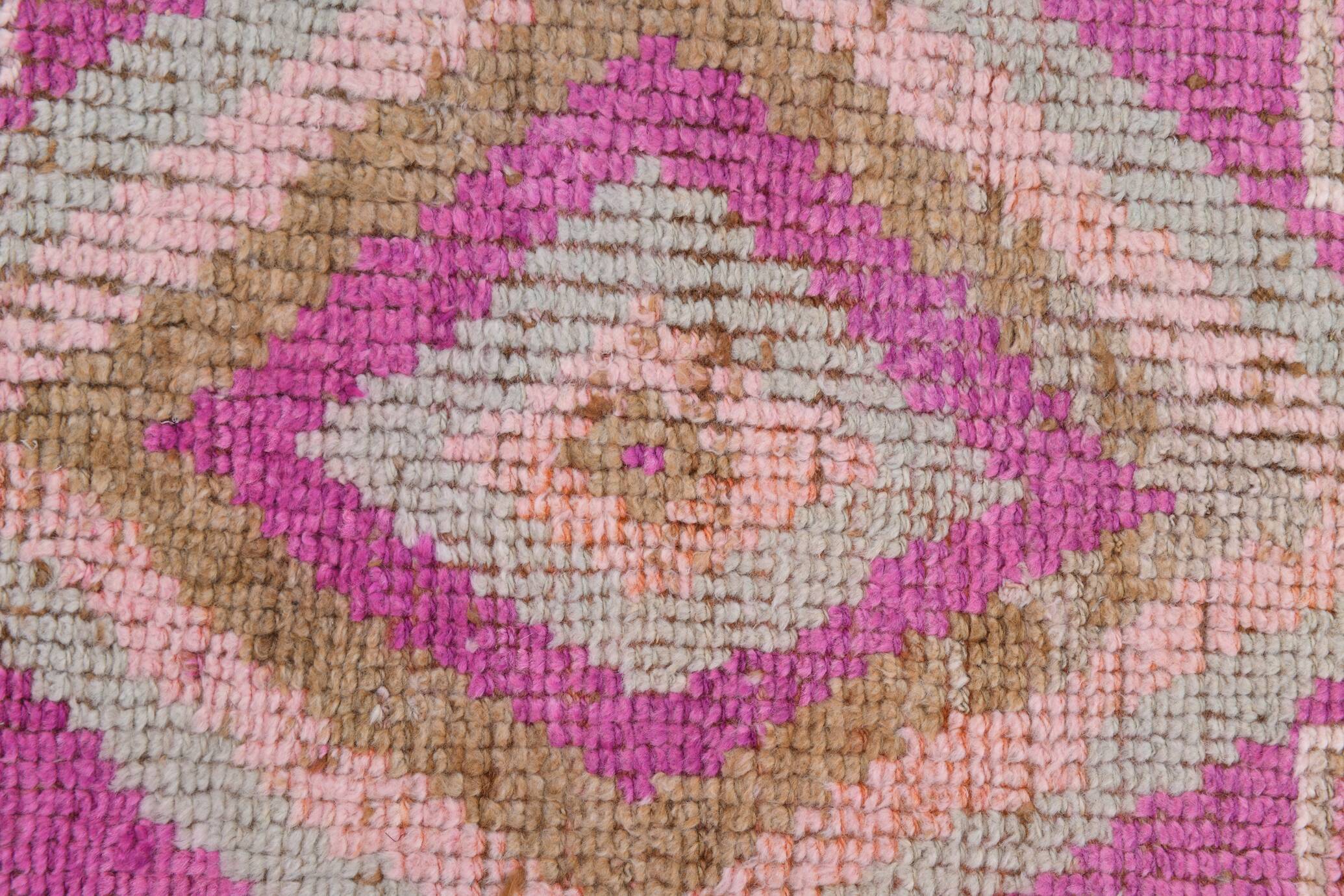 Pink Brown Turkish Runner Rug 86x300Cm SKU 18158