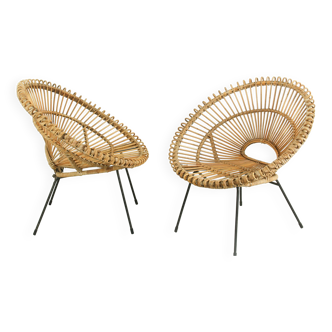 Ensemble de 2 chaises sunburst de Rohe Noordwolde, années 1950.