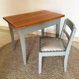 Wooden desk set with his chair