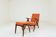 Fauteuil Vintage avec Repose-Pieds  terracotta Bouclette