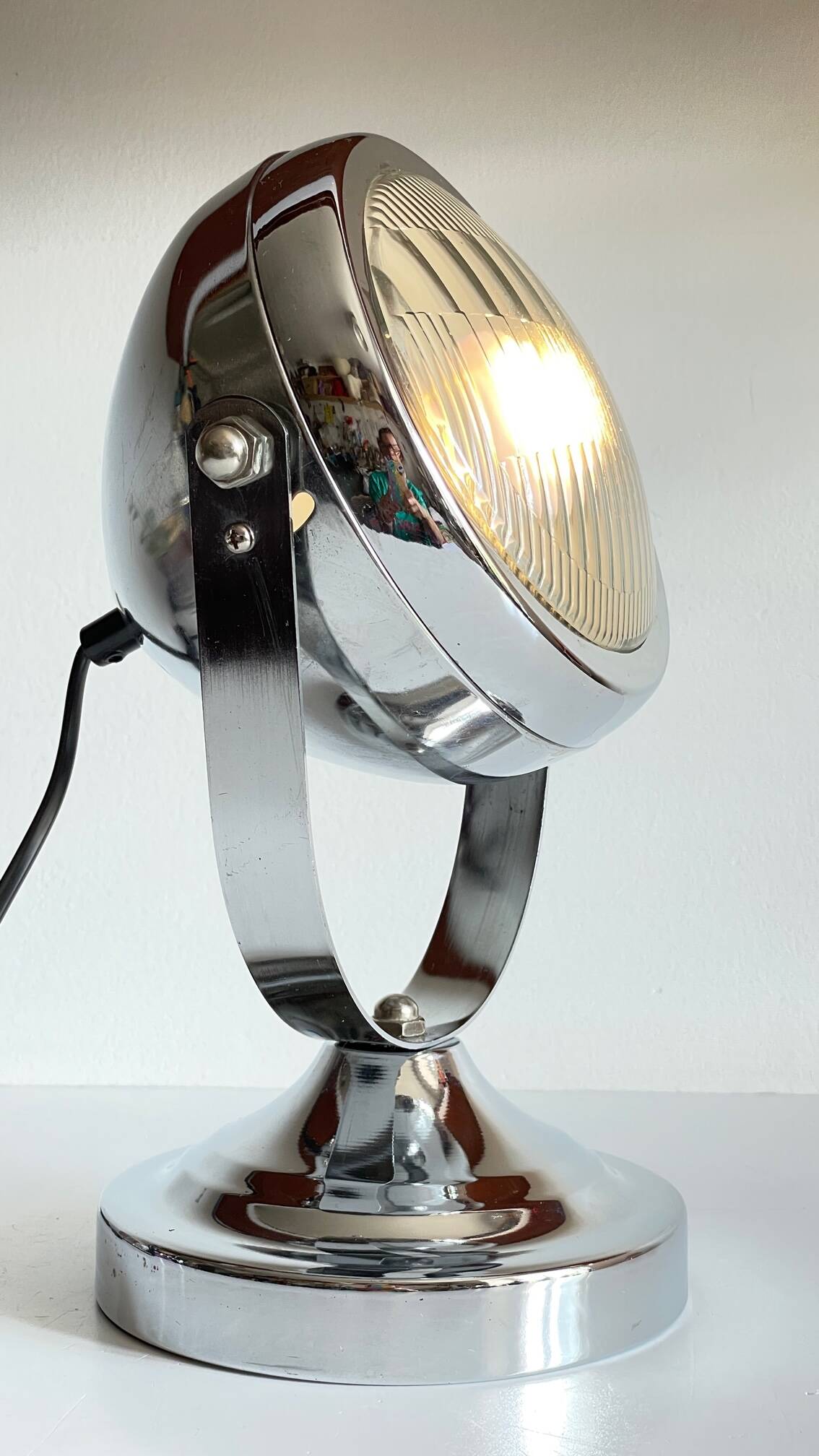 Chrome-plated metal headlight bulb, 1990s