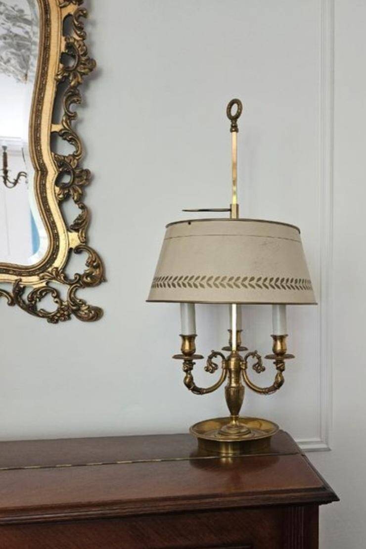 Exceptional empire style boiler lamp, swan, lucien gau - in excellent condition