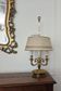 Exceptional Empire style bouillotte lamp, swan, Lucien Gau - in perfect condition.