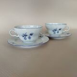 2 tasses à chocolat Winterling bleu & blanc
