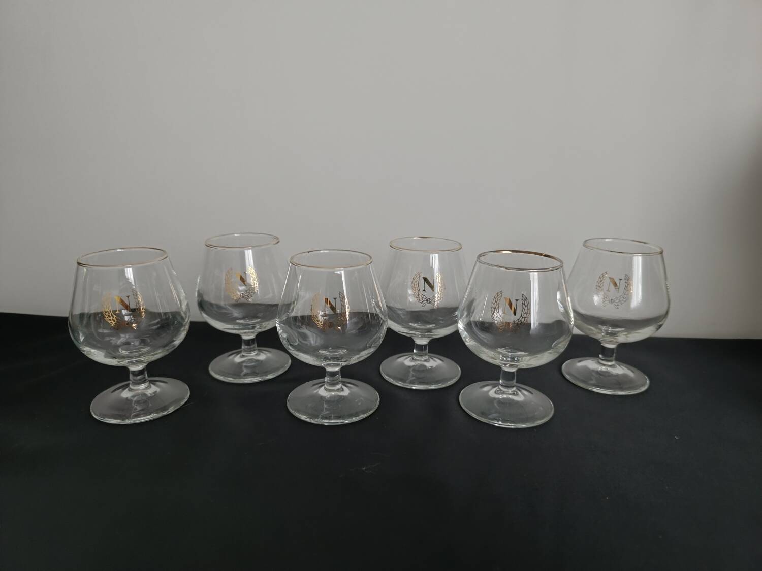 Set of 6 Napoleon cognac glasses