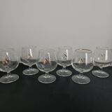 Set of 6 Napoleon cognac glasses