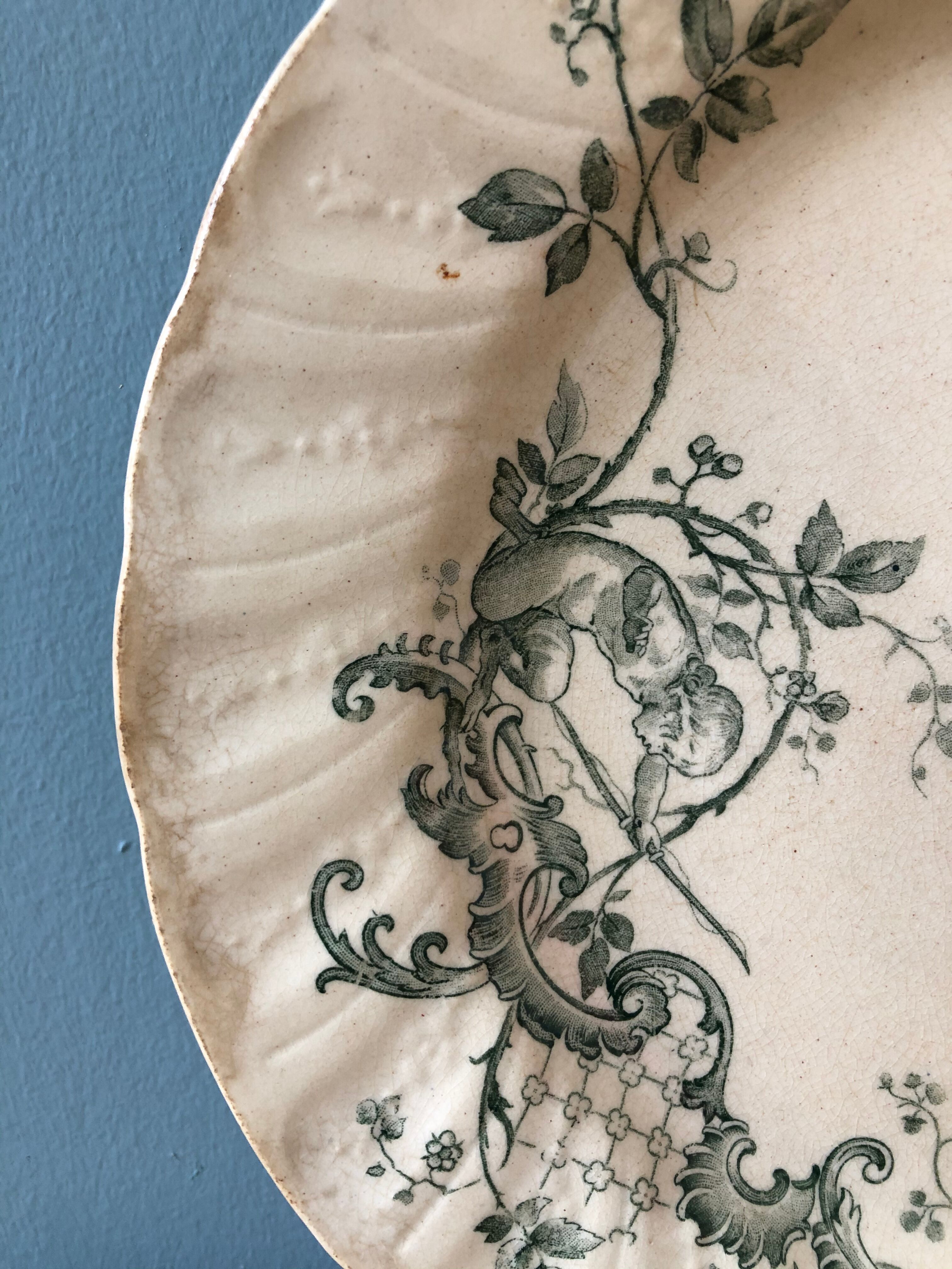 Gien lauzun opaque porcelain flat plate