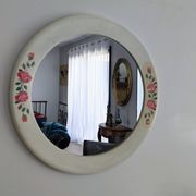 Miroir rond vintage Syla modèle 6131 décor roses