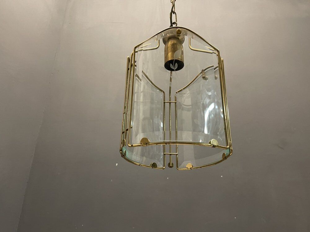 Italian glass brass pendant ceiling lamp