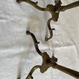 Pair of 3-spoke brass candlesticks