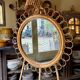 Bamboo, rattan and mirror dressing table with lighting in the style of Audoux-Minet, 1960s.
