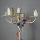 Retro Kitsch Painted Metal Candlestick Candelabra Candle Holder 5 Branches