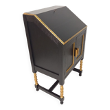 Small secretary with black and gold lid