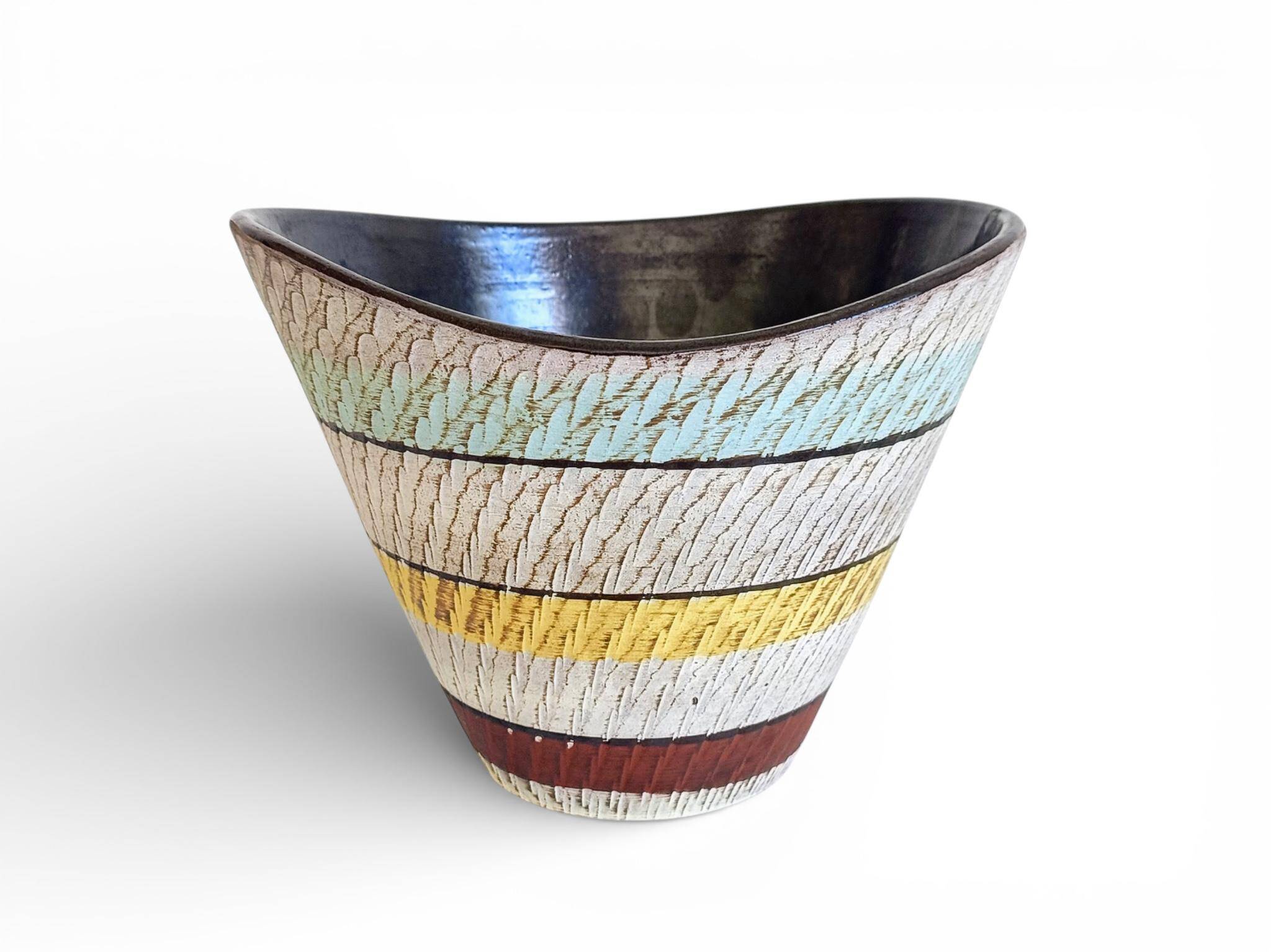 Dümler & Breiden Ceramic Bowl, Sgraffito Décor, West Germany, 1950s