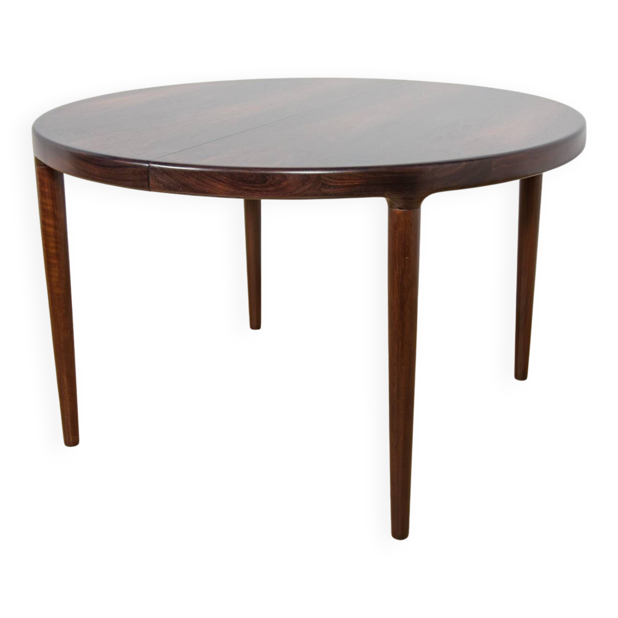 Mid-Century Round Rosewood Extendable Dining Table, Denmark, 1960s