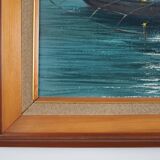 Painting „The Night Fishing”, Scandinavian design, 1970s