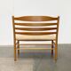 Scandinavian bench and chair set made of paper cord and oak from TS.