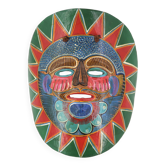 Colorful Mexican terracotta mask, 1970s