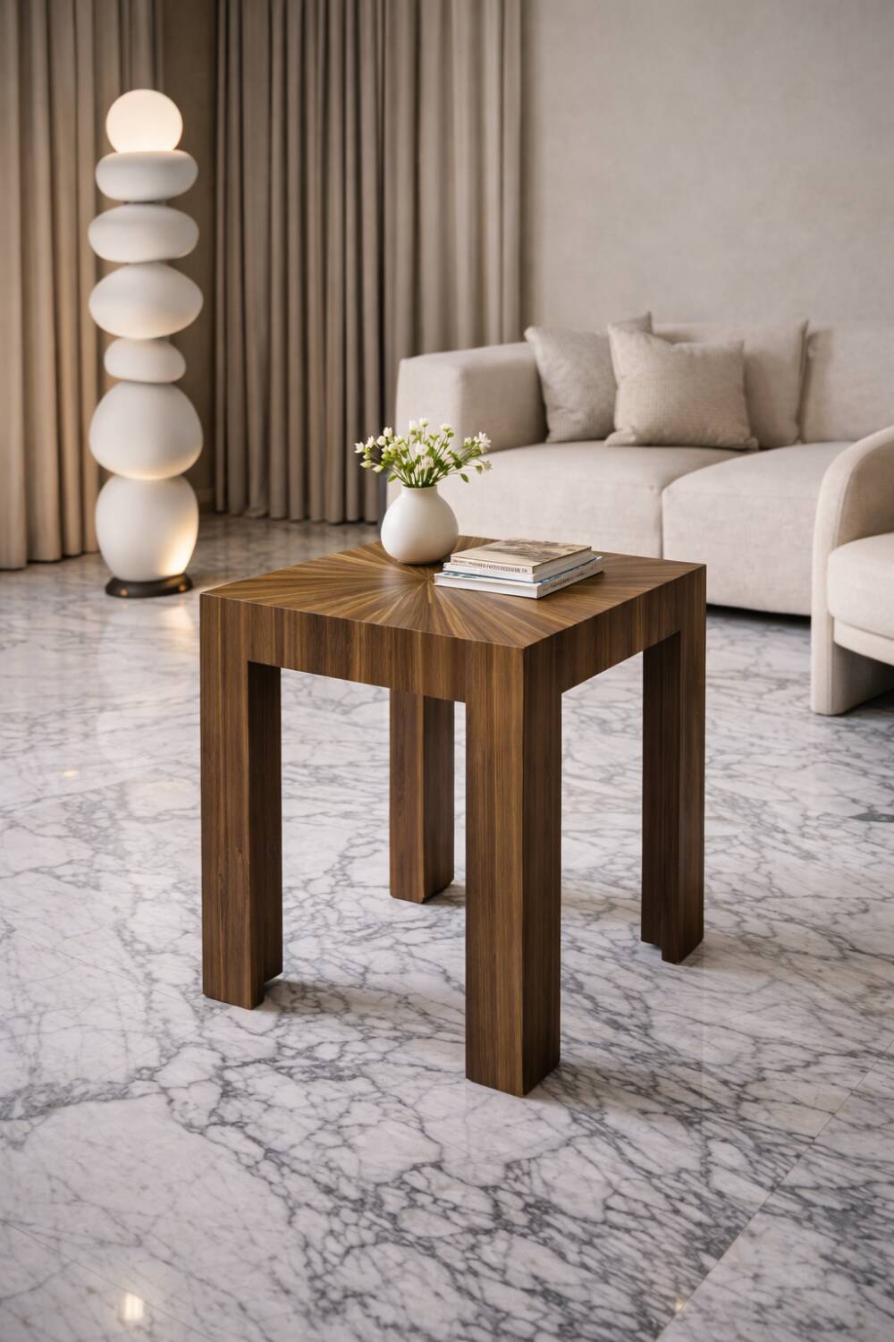 Wood marquetry table Benoît Cazes 2023 - Art Deco reissue JM Frank