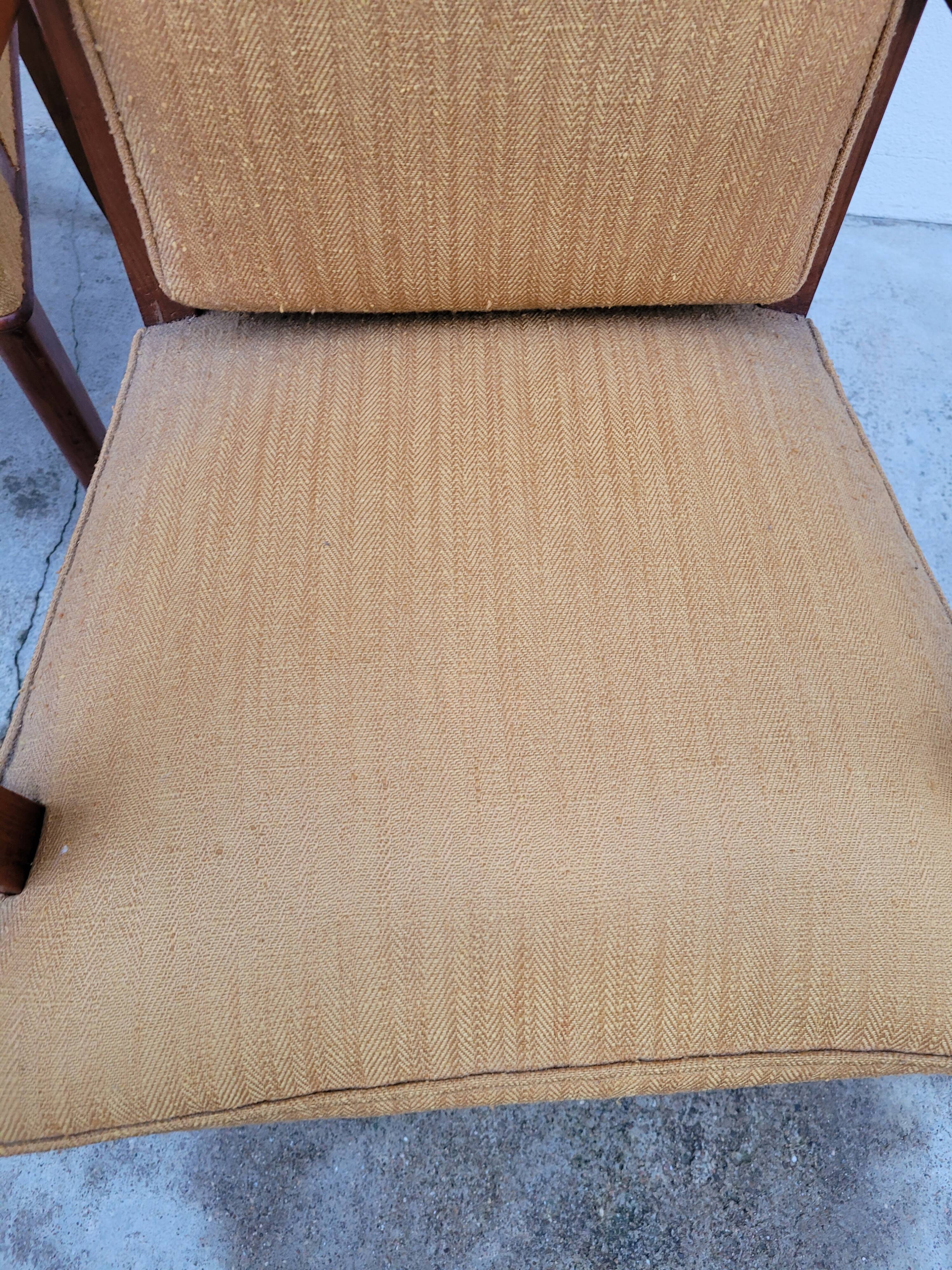 Pair of armchairs bridge era art deco walnut
