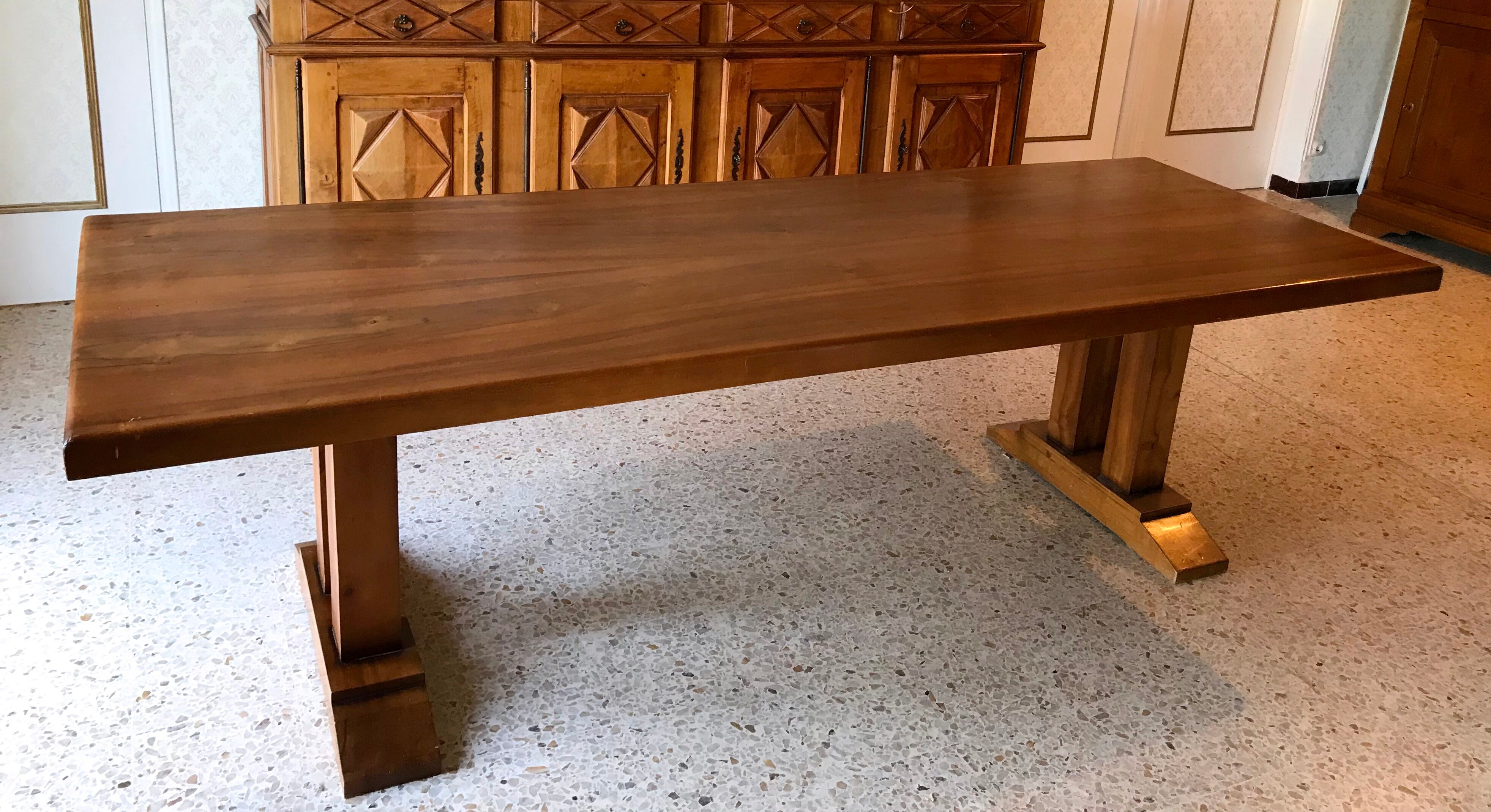 Dining table vintage solid wood refectory