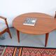 Table basse vintage Wikkelso en teck, années 60-70.