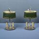 Pair of "Bouillotte" Lamps in Brass, Empire Style – Early 20th Century