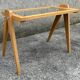 Small coffee table, wood, compass legs and mirror, vintage, 1960s