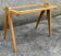 Small coffee table, wood, compass legs and mirror, vintage, 1960s