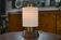 Scandinavian table lamp with opaline glass, 1960s