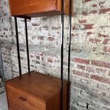 Bookcase Scandinavian modular storage unit in teak 1960
