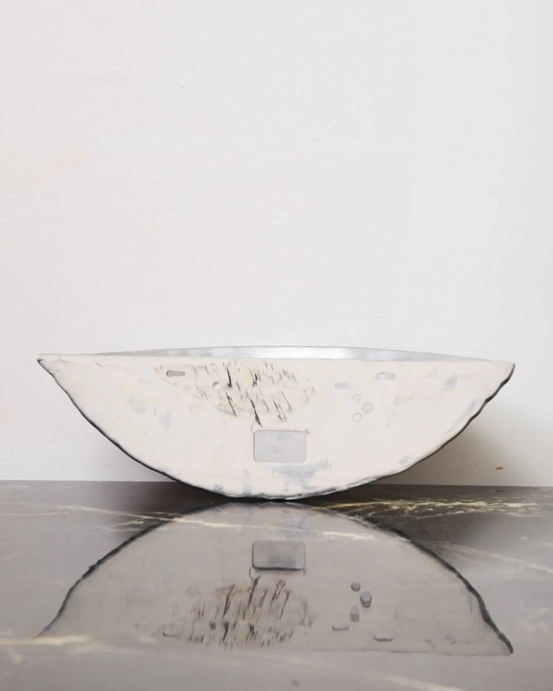 Organic silvered ceramic wall light, France, 1970-1980