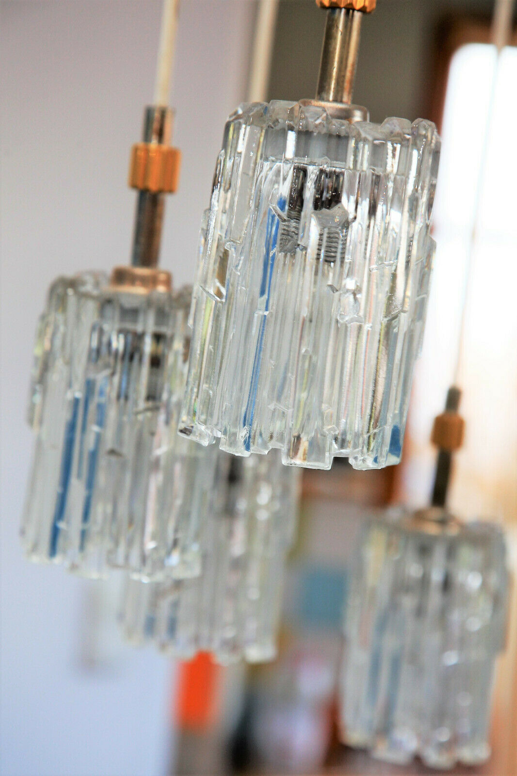 Modernist Crystal hanging 7 Fires, Germany 60s