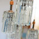 Modernist Crystal hanging 7 Fires, Germany 60s