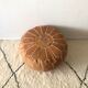 Pouf en cuir naturel du maroc style ottoman