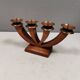 Candlestick/Advent candle holder, made of wood with 4 copper candle holders
