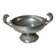 Burgundy footed cup in pewter with ram's head