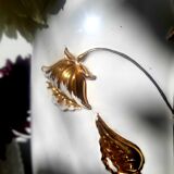 Italian vase signed white and gold