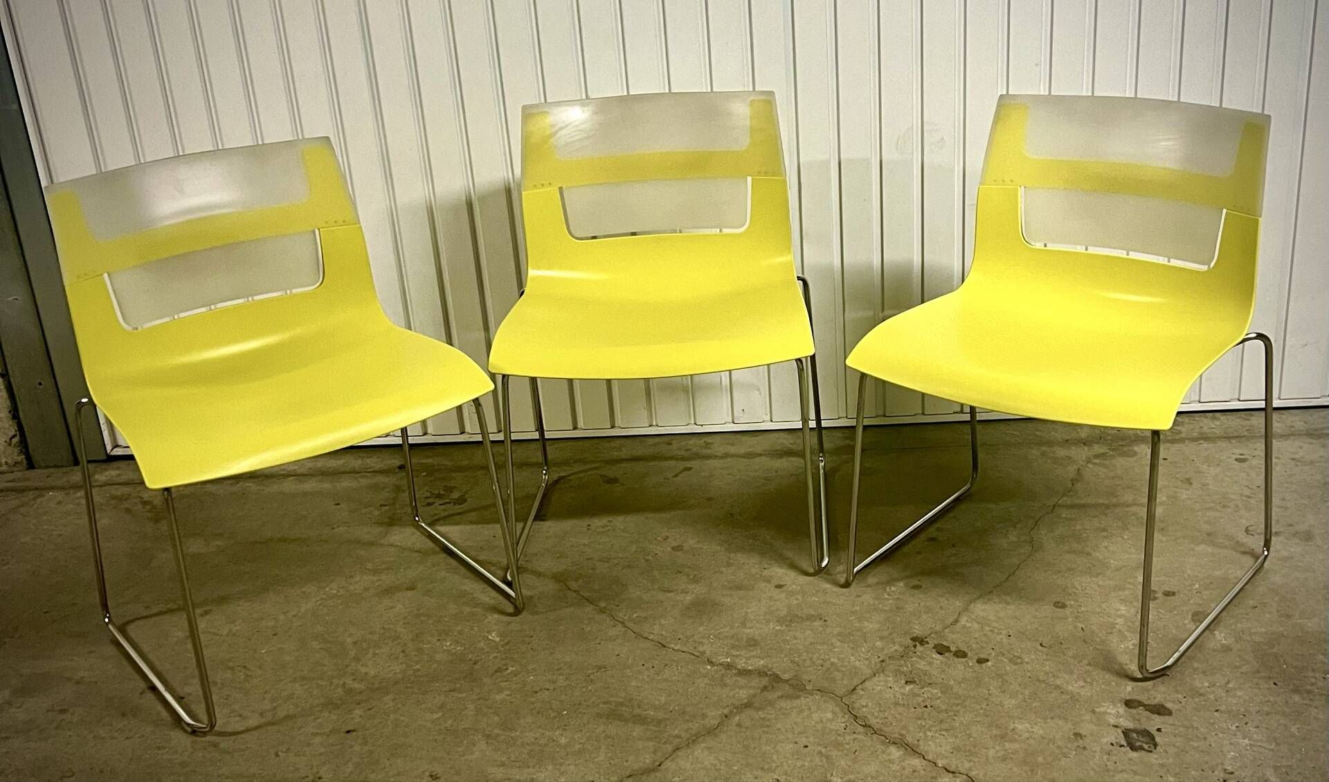 Chaises design jaune et chrome Chaise - Otto B&B Italia– vintage / déc