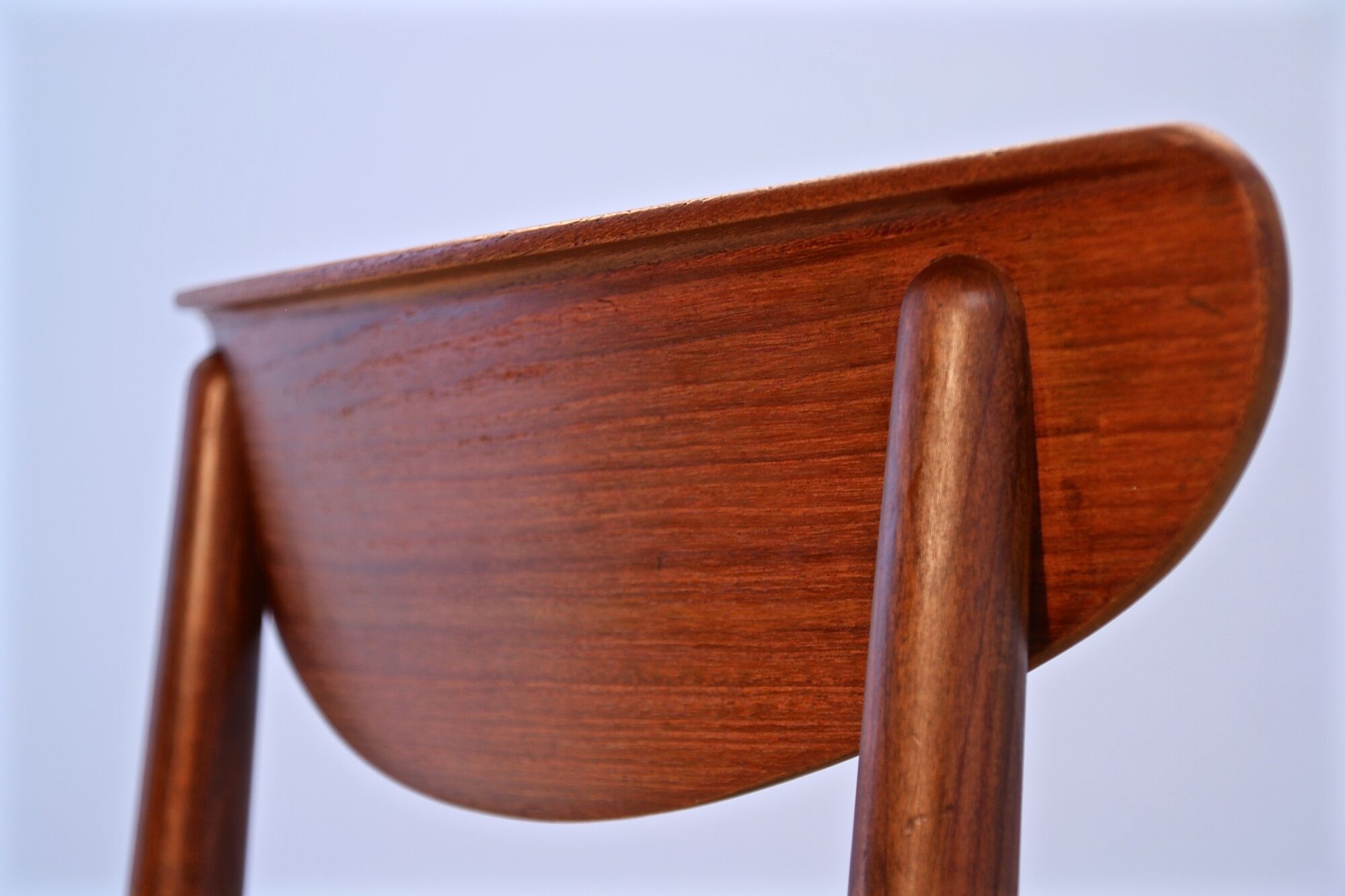 Danish dining chair in teak with new upholstery in black leatherette, 1960s