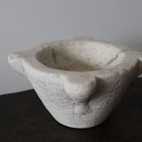 Antique white marble mortar