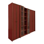 Mid-Century Afra & Tobia Scarpa Italian Red Lacquer 1960s Modular Wall Unit